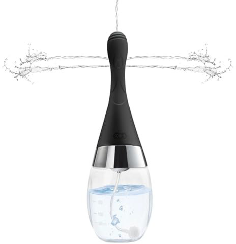 SXOVO Elektrische Analdusche 300ml Intimdusche Vaginaldusche mit Anti-Rückfluss, Silikon Analdusche mit 3 Geschwindigkeiten für Enema Einlauf Klistier Darmreinigung (Schwarz)