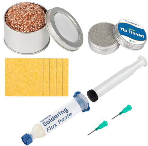 Solder Iron Tip Cleaner, Brass Cleaning Wire, Cleaning Sponge, Soldering Tip Cleaner & Solder Fluxļ¼Supplied By Wonderway