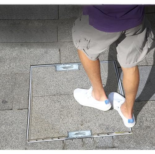 Tapa de alcantarilla Exterior para pavimento, área residencial o Entrada de vehículos, 30, 40, 50, 60, 70, 80 y 90 cm, Tapa de depósito de Aguas residuales y Tapa de Tanque séptico con Marco