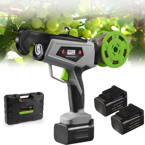 ZIXIAOS Legatrice per Piante, Utensile per Legare Viti da Giardino, Macchine per Legare Piante, Pistola per Piante, Legatrice per Piante con Schermo Digitale per Pomodori, UVA, Peperoni