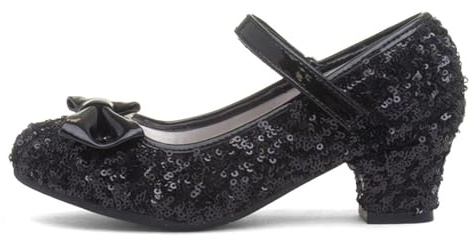 Lilley Sparkle Girls Black Sequin Heeled Shoe - Size 3 UK - Black