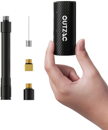 OUTZAC Jet Mini Bike Pump, 20S Fast Inflate Electric Bicycle Pump, 130 PSI Portable Bike Air Pump with Gauge, Presta & Schrader Valve for Road Bike, Motorcycle, Sports Ball