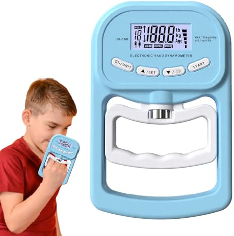 Wisylizv Force de préhension du dynamomètre, testeur de force de préhension | Appareil de mesure rechargeable pour poignée,Jauge d'entraînement de conception humanisée de haute précision avec mémoire