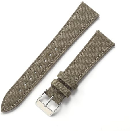 sjniosn Bracelet de montre Vintage en tissu à voile 20mm 22mm, bracelet en tissu et cuir rétro japonais en toile à dégagement rapide for hommes