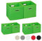 6 x Aufbewahrungsbox, Regalkorb ohne Deckel, Faltkiste mit Griff, Regalbox faltbar, Stoffbox quadratisch, 30 cm, grün