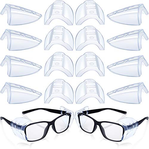 8 Pares Protectores Antideslizantes Laterales de Gafas de Seguridad Protector Flexible Transparente Se Adapta a Anteojos Medianos Pequeños Agregue Más Protección a Gafas de Seguridad (Transparente)