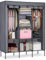 Massido Mobiler Textil Kleiderschrank Stoffschrank Faltschrank Textilschrank Gaderobe XXL, 45x130x175 (Graphit)
