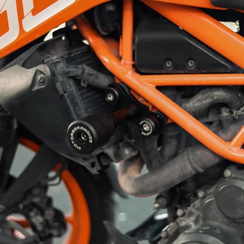 Motoaggrandize Frame Sliders | Crash Protectors For Duke 125 | 200 | 250 | 390 [Generation 1 and 2 only] | Bajaj NS 200 | Colour: Black