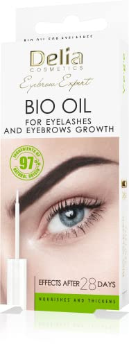 Delia Cosmetics – Bio Augenbrauen- und Wimpernöl - Veganer Conditioner - Verlängerte, verdickte, verdichtete, gepflegte Augenbrauen und Wimpern - Beschleunigt das Wachstum - Natürlicher Booster - 7ml