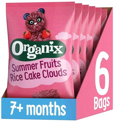 Organix Summer Fruits Rice Cake Clouds, Berry Flavour, 40 g (Pack of 6)