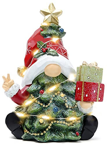 Hodao 6 Christmas Gnome Decorations Xmas Tree Gnome Figurines Decor Handmade Elf Scandinavian Tomte Figurines for Xmas Decor Gift - Christmas Party Home Decorations