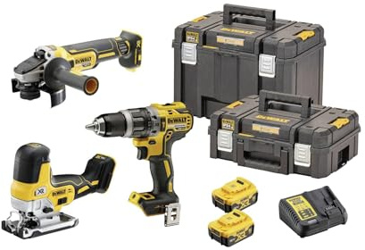 DEWALT Akku-Schlagbohrschrauber-Set 18V / 5Ah DCD 796, DCG 405, DCS 335, DCB 184