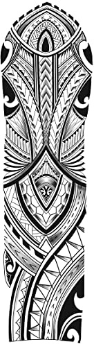x3 Tatouage bras polynésien - 1 lot de 3 Feuilles de tatouage éphémère sleeve | Bras complet | Noir | Homme - TATTOO YOUR STYLE