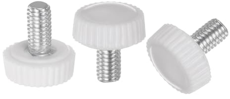 QUARKZMAN 20 st M5 x 12 mm Hane Gängad Knoppar Räfflad Skruv Tummen Åtdragning Handtag Handtag Plasthandtag Handgrepp Med Gängad Stift Vit