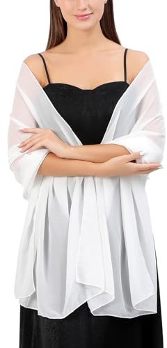Chiffon Stola Schal Damen Halstuch Sommer Sheer Tücher und Wraps Schals & Tücher Hochzeit Braut Schultertuch Leichter Weicher Schal für Brautkleid Abendkleid Alltagskleidung Festliche