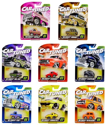 CarTuned Series 1-8 Pack, Diecast Vehicle, Ages 6+ Years
