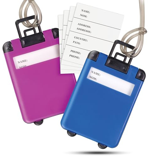 Identificador de Maletas - GAMBC® - Etiquetas Maletas Viaje Avion - Etiqueta Maleta Viaje -Accesorios Viaje - luggage tag + 4 etiquetas adhesivas gratuitas para reutilizar