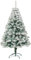 4Ft/1.2m Artificial Christmas Tree, Xmas Tree with Solid Metal Stand, Flocked Realistic Christmas Tree, Snow Christmas Tree for Home Decor, Easy Assembly