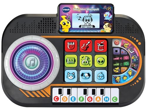 VTech Mein Mini-Mischpult – Interaktives DJ-Pult mit Lichteffekten, Klaviertasten und Turntable – Zum Musikmixen und Aufnehmen – Für Kinder von 3-7 Jahren