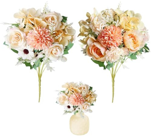TICKLELY Ramo de Novia Flores Preservadas – Arreglo Floral Ideal para Boda, Dama de Honor y Decoración, Ramillete de Flores Flamenco de Aspecto Natural y Duradero