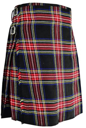 Hamilton Kilts Black Stewart Tartan Kilt Skotsk Traditionell Highland Pläd Klänning Bröllopsfest Klädsel, W36