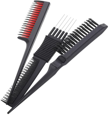 VILLFUL Set di Pettini Pettine per Styling e Cotonatura per Chioma in Plastica Abs e Nailon per Uomo e Donna, per Impiego Quotidiano e Feste