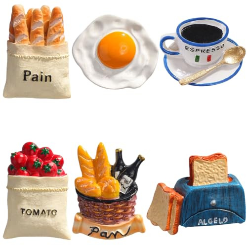 6 Pcs Imanes Nevera 3D Divertidos, Imanes Frigorífico para Niños con Diseño de Alimentos, Imanes Potentes para Pizarra Blanca, Cocina, Oficina, Colegio, Decoración y Regalo Original