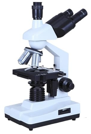 Microscopio trinoculare composto, microscopio professionale con tavolino meccanico a 2 strati, for laboratorio scolastico microscopi