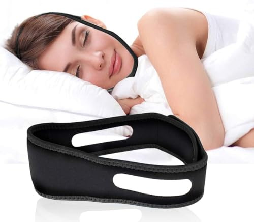 ZQITONE Anti russare Cinghia Anti russare Dispositivo Anti russare Regolabile Universale Anti russare Dispositivi Regolabili Efficace Stop russare Sleep Aid (Nero)