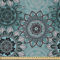 ABAKUHAUS Mandala Stoff als Meterware, Hippie Oriental Frühling, Microfaser Stoff für Dekoratives Basteln, 1M (230x100cm), Türkis Schwarz Taupe