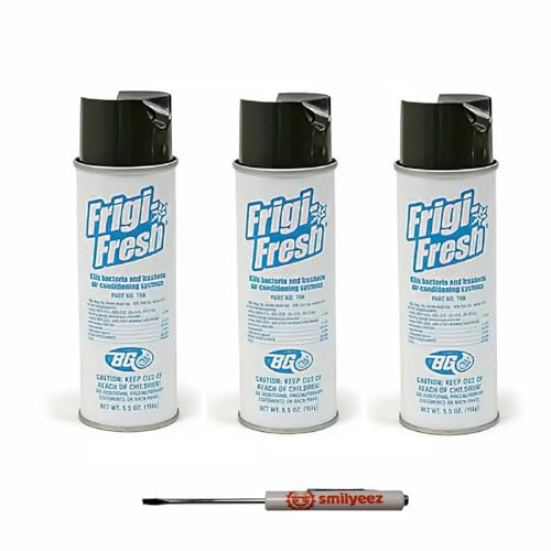 Smilyeez Listing for BG Frigi-Fresh Automotive Air Conditioning Cleaner and Freshener Spray (5.5 oz.) PN 708 (1 Can) - Eliminate Odors - with Pocket Screwdriver