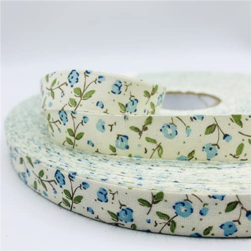Sömnadsband, band, sömnadsband, satinband, 5 yards 15 mm tryckt blomma bomullsband Handgjord design for juldekoration Gör-det-själv-kläder Sytyg (Färg: 3) (Size : 6)