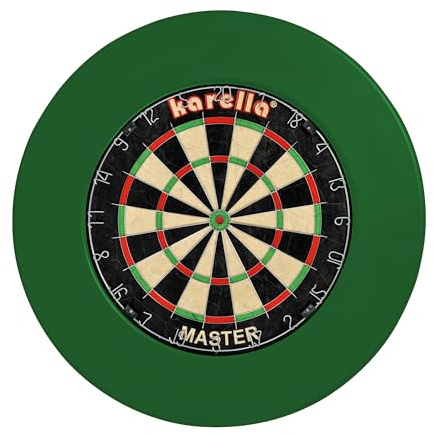 Karella einteiliger Dartboard Surround PU, Auffangring Dartscheiben, 4 Farben, Dart Umrandung, Catchring, Backboard Steeldart, Wandschutz, Auffangfeld für Dartpfeile (Karella Catchring grün)