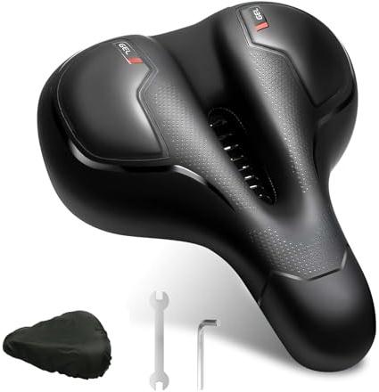 LURICO Sella per Bicicletta Comoda, Sella per Bicicletta Morbido Ampia,Sella Bici Gel Ergonomico, Uomo Donna Sellino Bicicletta Traspirante per Biciclette da Strada, Mountain Bike, City Bike