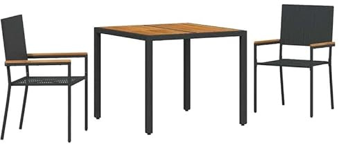 Eleganz Gruppo di sedie da giardino in rattan sintetico, 3 pezzi, per terrazza e giardino, resistente alle intemperie e facile da pulire, design moderno