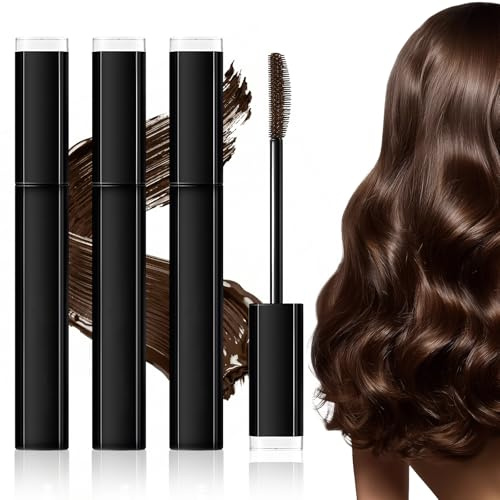 3 Pcs Mascara Cheveux Blanc Mascara pour Cheveux Cubre Canas Lavable Coloration Précise Compact Et Portable Idéal pour Un Usage Quotidien Et Les Sorties Couleur Café 15ml/Pcs