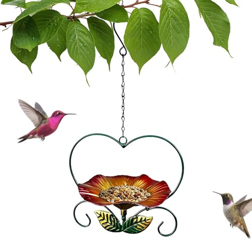Bandeja Pájaros | Decoración de Hierro con Forma de Flor Resistente a la Intemperie - Pájaros Decorativo - Patio, Observación Aves, Pinzones, Loros, Interior/Exterior, Comida/Agua