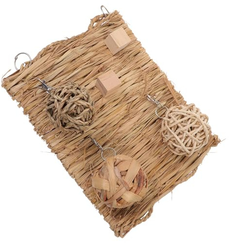 TOPPERFUN Tapis de Couchage en Paille Naturelle Marron pour Petits Animaux et Oiseaux, Fonction de Fouille et Alimentation, Confortable et Solide pour Lapins et Cochons d'Inde