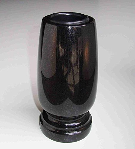 designgrab Classico-medium Vase funéraire en granit suédois Noir
