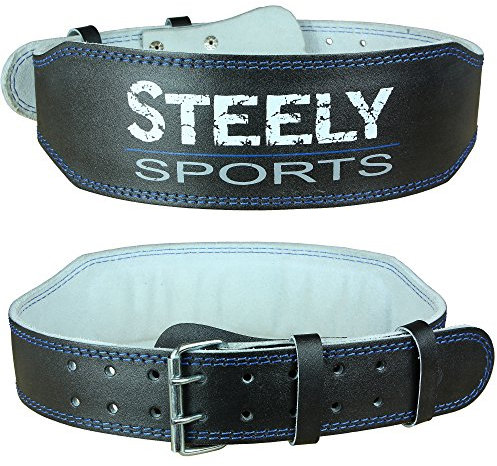 STEELY SPORTS Herren Gewichthebergürtel Leder/Trainingsgürtel (M) (Krafttraining Bodybuilding Gürtel, Gurt Gewichtheber, Fitnessgürtel, Zubehör)