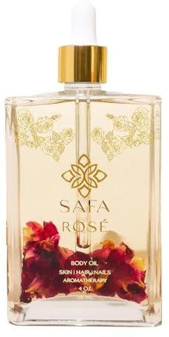 SAFA Rose Body Oil | Bulgarian Rose Essential Oil & Rose Petals | 4 fl oz