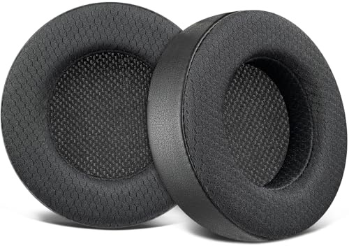 SOULWIT Cuscinetti Auricolari in Tessuto a Rete Ricambio per Corsair Virtuoso RGB Wireless XT SE, Padiglioni Cuffie con Schiuma di Isolamento Acustico ad alta Densità, Spessore Aggiunto - Nero