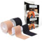 EUDUQ Kinesiologie Tape,2 Rollen Kinesiotapes,5m*5cm Physio Tape,Wasserfest Elastisch Sport Tape,Hautfreundliche Kinesio Tape für Knie Ellbogengelenke und Schulter(Schwarz und Hautfarben)