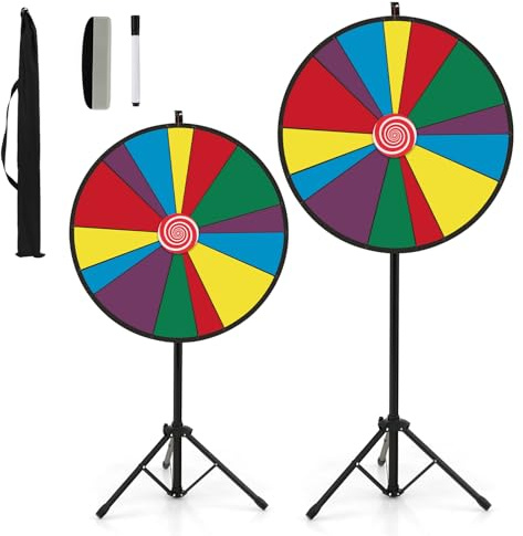 SOARS Ruleta de la Suerte, la Ruleta de la Suerte con Soporte con Ventosas, Ruleta con Marcadores y Borradores de Pizarra Blanca, Ruleta Chupitos para Familia, Año Nuevo y Fiesta (30 Pulgadas)