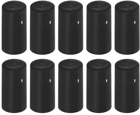 QUARKZMAN 50 Tapones de PVC Termorretráctiles para Botellas de Vino, Funda Termoencogible de 30mm/1.18 para Tapones de Botellas, para Hacer Bodegas de Vino, Negro