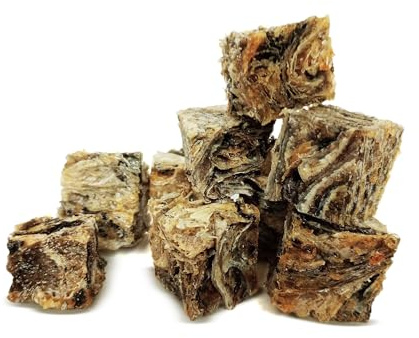 SKIPPER'S Baked Fish Skin Cubes for Dogs (Small, 1kg) - 100% Whitefish Skin Jerky Cubes Dog Treats, All Natural, Healthy, Hypoallergenic & Grain Free Chews | Great for Teeth
