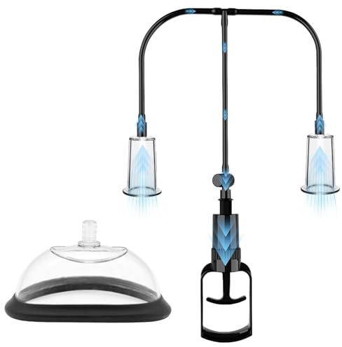 3-IN-1 Muschipumpe mit 2 Nippelsauger Brustwarzen + Klitoris Sauger für Frauen,Nippel Sauger Sexspielzeug Vakuumpumpe BDSMs Spielzeug hart,Klitoris Pumpe Brustpumpe,Klitoris Stimulator für Sie