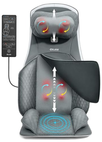 ALLJOY Shiatsu Massagesitzauflage für Nacken Schultern Rücken, Elektrischer Massagegerät mit Wärme Kompression Kneten Vibration, Valentinstag Geschenke für Frauen Männer