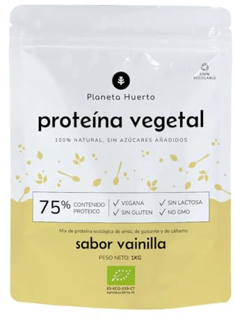 PLANETA HUERTO | Proteína Vegetal ECO 75% Vainilla 1 Kg - Suplemento Nutricional con Sabor a Vainilla para Dietas Saludables y Deportistas