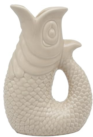 The Leonardo Collection Fish Jug Vase Cream 20cm | Ceramic or Glass for Kitchen Use | Beautiful Cream or Milk Jug for Daily Needs | Versatile Water Jug
